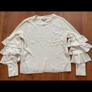 1.State Ruffle Statement Sleeve Sweater